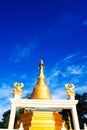 Golden Pagoda and stupa in Photharam Ratchaburi Thailand