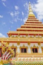Golden pagoda at the temple, Khonkaen Thailand