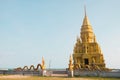 Golden pagoda and temple, Laem Sor Wat on Koh Samui, Thailand.