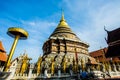 Golden pagoda wat lampangluang lampang province Thailand