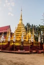 Golden pagoda of Wat Pan Tao (Phantao) shrine in Chiang Mai, Thaila Royalty Free Stock Photo