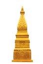 Golden pagoda in white isolate