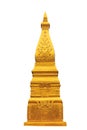 Golden pagoda in white isolate Royalty Free Stock Photo