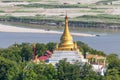 Golden pagodas is on Sagaing Hill, Myanmar. View frm the top of this hill, Myanmar Royalty Free Stock Photo