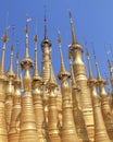 Golden Pagodas of Shwe Indein 2 Royalty Free Stock Photo