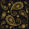 Golden paisley background Royalty Free Stock Photo