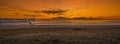 Golden Panoramic First Light at the Fishing Pier