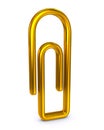 Golden paper clip Royalty Free Stock Photo