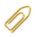 Golden paper clip Royalty Free Stock Photo