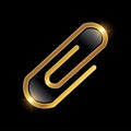 Golden Paper Clip Vector Icon Royalty Free Stock Photo