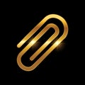 Golden Paper Clip Vector Icon Royalty Free Stock Photo