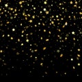 Golden paper foil sequins falling down isolated