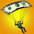 Golden parachute business concept cash