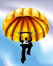 Golden Parachute Businessman Concept