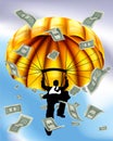 Golden Parachute Cash Silhouette Business Man