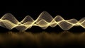 Golden Particle Waves Abstract Background with Reflection image photo Royalty Free Stock Photo