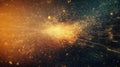 Golden particles exploding creating abstract cosmic energy Royalty Free Stock Photo
