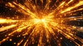 Golden particles exploding creating bright sparkling abstract background Royalty Free Stock Photo
