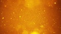 Golden particles shining stars dust bokeh glitter awards dust abstract background. Futuristic glittering in space on gold backgrou Royalty Free Stock Photo