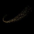 Golden glitter wave vector sparkle particles trail Royalty Free Stock Photo