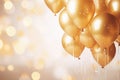 Golden party ballons and happy new year background