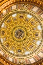 Golden pattern on the dome of the Catholic Church