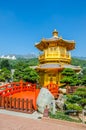 Golden Pavilion of absolute perfection in Nan Lian Garden in Chi Royalty Free Stock Photo