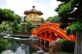 Golden pavilion in Chinese garden