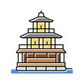 golden pavilion color icon vector illustration