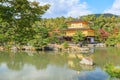 Golden Pavilion Kinkakuji Temple in autumn season at Kyoto Royalty Free Stock Photo