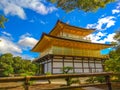 The Golden Pavilion known as Kinkaku-ji,, a Zen Buddhist temple in Kyoto, Japan Royalty Free Stock Photo