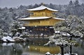 Golden pavilion in kyoto under the snow Royalty Free Stock Photo