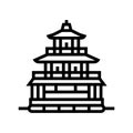 golden pavilion line icon vector illustration