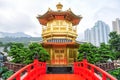 Golden Pavilion of Nan Lian Garden, Hong Kong Royalty Free Stock Photo