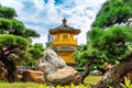 Golden Pavilion in Nan Lian Garden near Chi Lin Nunnery temple, Hong Kong. Royalty Free Stock Photo