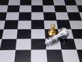 Golden pawn chess stand win silver king chess. Leadership Concepts Royalty Free Stock Photo