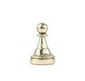 Golden pawn isolated on white. Chess piece