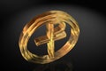 Golden Pax Christi cross Royalty Free Stock Photo