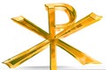 Golden Pax Christi cross Royalty Free Stock Photo