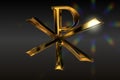 Golden Pax Christi Symbol with nice lensflare