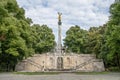 golden peace angel Friedensengel in Muenchen City Statue Munich fountain Royalty Free Stock Photo