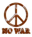 Rust peace sign no war isolated