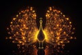 Golden Peacock AI Art Royalty Free Stock Photo