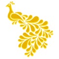 Golden peacock with gold emboss design suitable for emboss designs Royalty Free Stock Photo