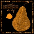 Golden pear illustration