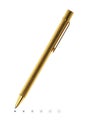 Golden pen isolated on white. Royalty Free Stock Photo