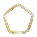 Golden pentagonal abstract geometric fractal PUZZLE frames for decorative headers. Gold metal ornates mosaic frames isolated on