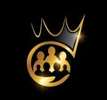 Golden Peoples Logo vector Icon