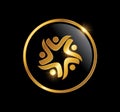 Golden Peoples Logo vector Icon