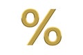 Golden Percent Sign Royalty Free Stock Photo